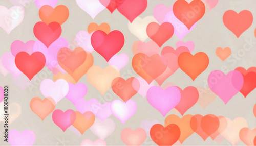 Sweet Valentine's Day Love Bokeh A beautiful scattering of vibrant hearts, perfect for expressing love on Valentine's Day