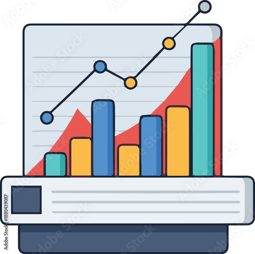 Dynamic financial data visualization representing business growth, market analysis, and performance trends with a clear upward trajectory for strategic decision-making
