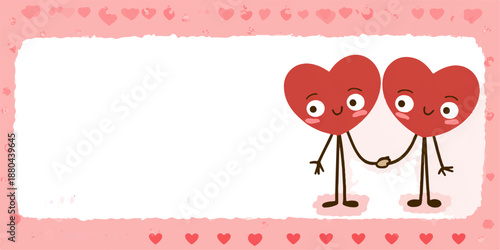 Valentine's day card with hearts and poem