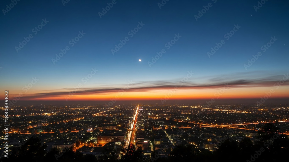Fototapeta premium sunset over the city