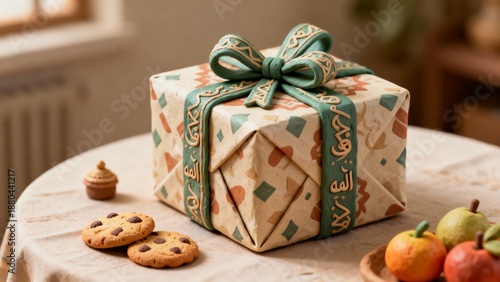 Clay Wrapped Gift with Ramadan Decor