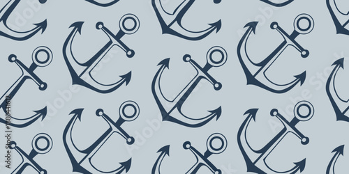 Seamless Branding Background with Repeating Anchor-Like Abstract Forms Symbolizing Foundation, Clean Modern Corporate Vector Pattern