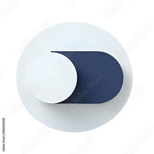 Modern abstract composition featuring yin yang symbol in circular frame, representing harmony and balance in a simple illustration