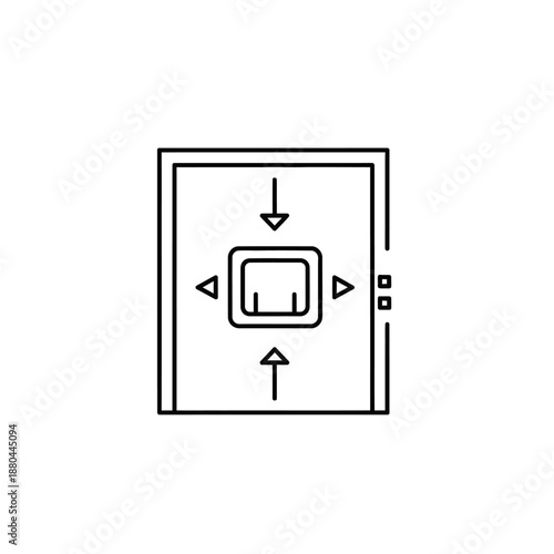 Crop Area Adjustment Line Icon. Outline symbol representing resizing, framing, and content placement controls in photo or video editor UI.