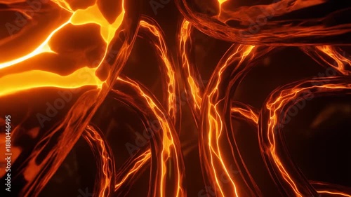 Molten Lava Flow Abstract Background Video.