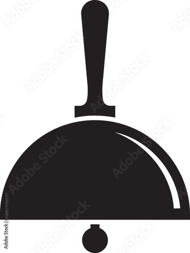 Professional black service bell vector icon with a sleek minimalist design. Ideal for hotel reception branding, concierge service logos, and customer support graphics. High-quality, digital asset.