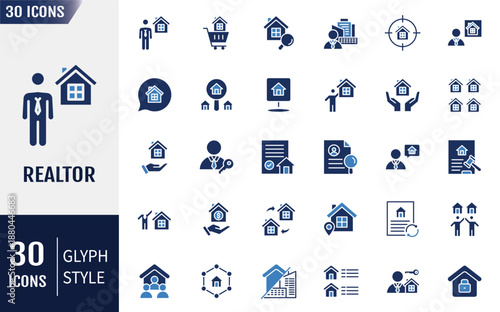 Realtor icon set. Vector illustration
