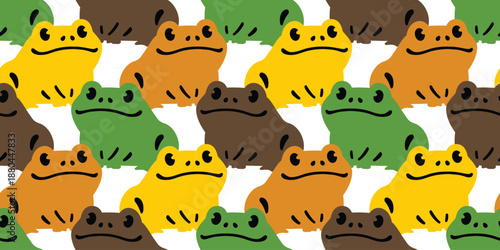 frog seamless pattern cartoon Spade toad bullfrog vector character doodle gift wrapping paper tile backgroud repeat wallpaper scarf isolated illustration design
