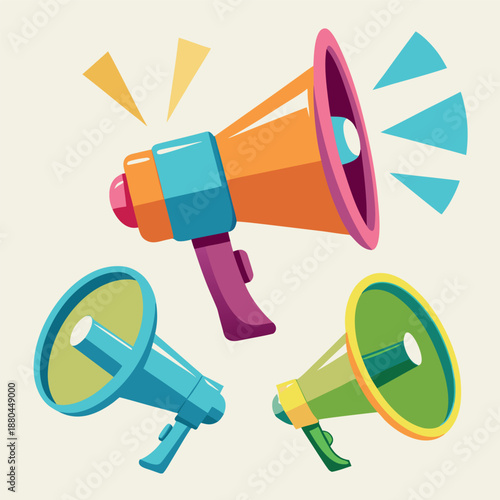 megaphone illustration with bright colors