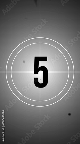 old movie style countdown glitch effect overlay. old film overlay effect film border overlay scratches. Full HD. 4k
