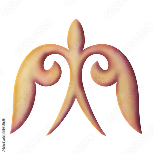 An illustration of a Kazakh ornament representing the wings of a bird and freedom