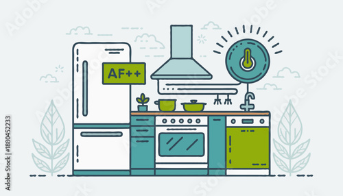 Eco Smart Home Appliance Icons Vector Style