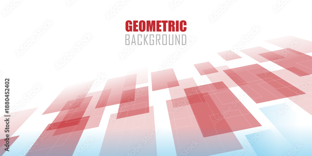 Naklejka premium Isometric geometric background tile Wallpaper with 3D, red abstract graphic elements for presentation background design