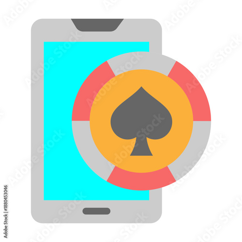 Casino App Vector Flat Icon Design