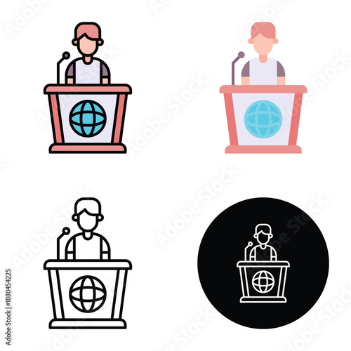a man press conference vector icon, Suitable For Mobile Apps, Web Apps And Print Media. Multiple Style Icons, 
