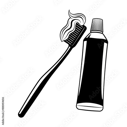 A burning toothbrush and toothpaste tube a stark visual representation