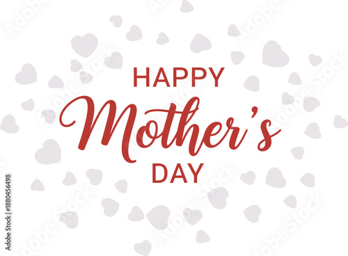 Happy mother's day wishes greeting card with hearts