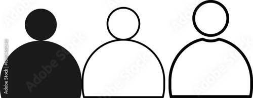 Group of Generic User Profile Icons in Different Styles for Web and Mobile Development