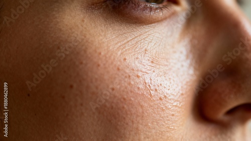 Macro Close-Up of Human Skin Texture
