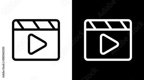 Reel White Icon Set Vector 