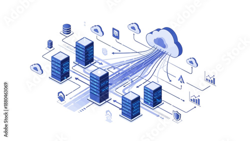 Modern cloud computing infrastructure with secure data transfer