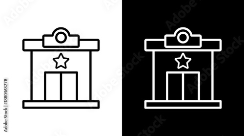 Cinema White Icon Set Vector 
