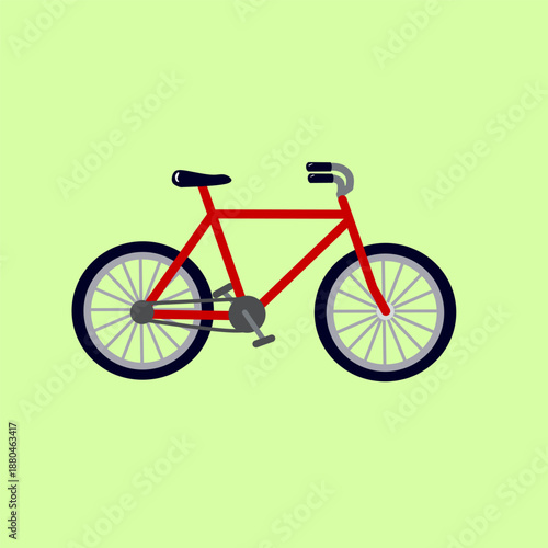Bicycle in Flat Illustration Style for Eco Transportation Design