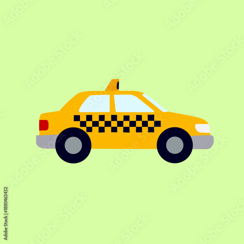 Taxi in Flat Illustration Style for City Transportation Design