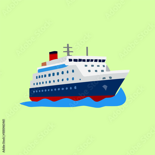 Ship in Flat Illustration Style for Sea Transportation Design
