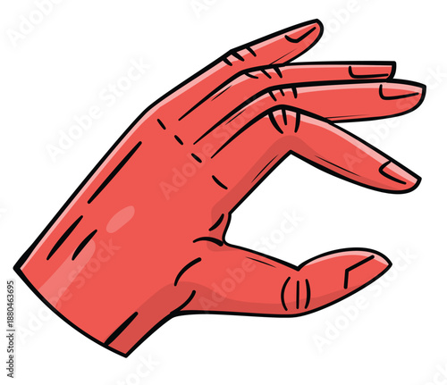 hand trying to pinch or hold something, hand gesture vector illustration