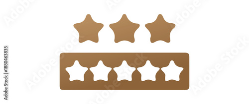 Gold Colored Customer Star Rating Icons for Product Review and Evaluation System