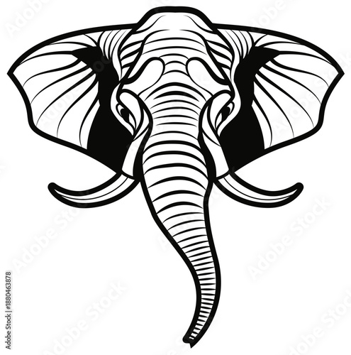 black elephant isolated on white