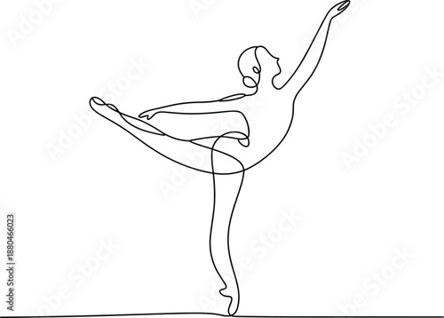 Ballerina Performing Graceful Pose on One Leg dancer 1