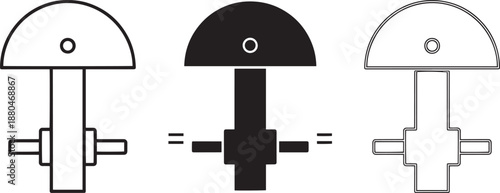 Vector industrial machine part diagram showing mechanical component