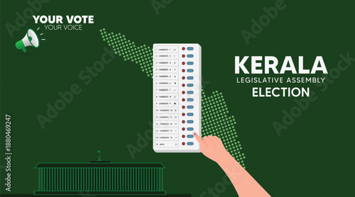 Kerala Legislative Assembly Election 2026 Poster With Electronic Voting Awareness Design