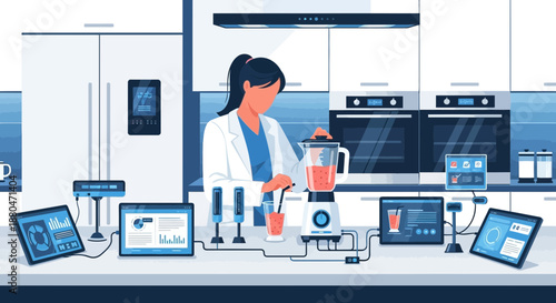 Scientist Preparing Mixture in Laboratory Setting with Advanced Equipment