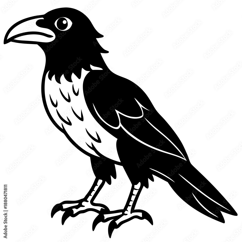 Obraz premium crow on a white background