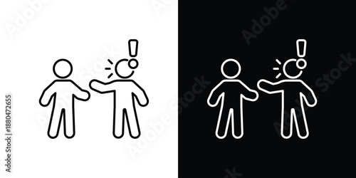 Two figures interacting with a lightbulb appearing above one's head symbolizing an idea or realization