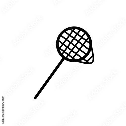 Fishing Net Icon Illustration – Angling Catch Tool Silhouette Symbol