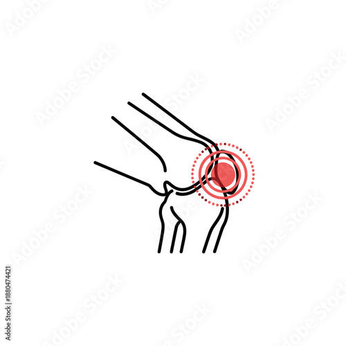 Human Knee Joint Line Art Illustration – Anatomical Leg Bone Outline Diagram
