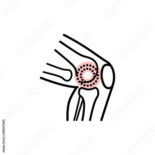 Human Knee Joint Line Art Illustration – Anatomical Leg Bone Outline Diagram