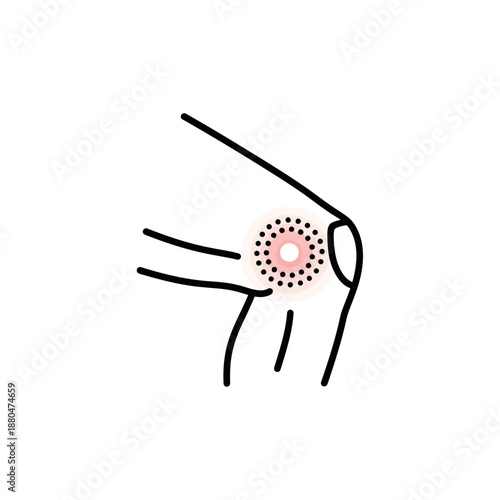 Human Knee Joint Line Art Illustration – Anatomical Leg Bone Outline Diagram