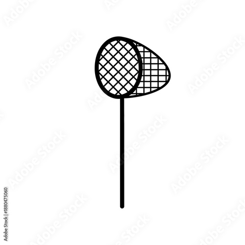 Fishing Net Icon Illustration – Angling Catch Tool Silhouette Symbol