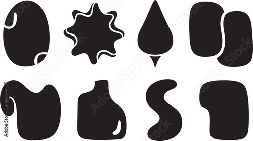 Set of abstract organic blob shapes fluid modern forms
