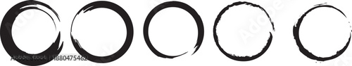 Minimal Abstract  Ink Brush Circle Collection. Collection of hand drawn black ink brush circles, inspired by , minimal abstract textures for design and meditation.

