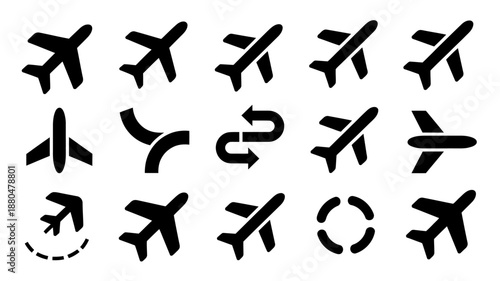 airplane icon set vector file free download  