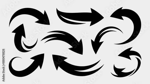 direction arrow icons vector dodle bundle set free 