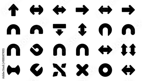 Direction arrow icons vector bundle set free download 