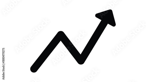 A black arrow graphic points upwards on a white background, indicating growth.