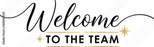 Elegant welcome to the team message with gold accents for new member celebration